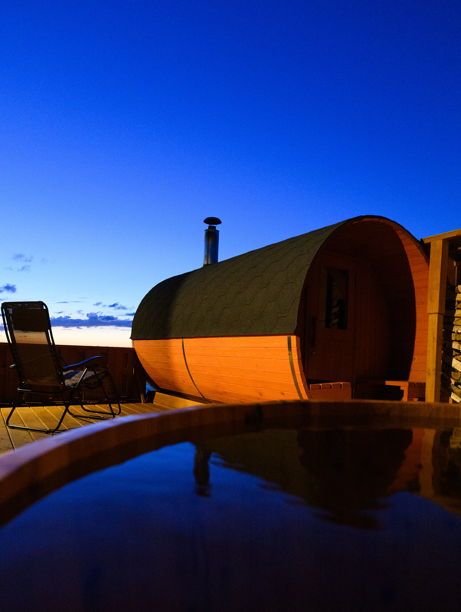 サウナストーブと柄杓